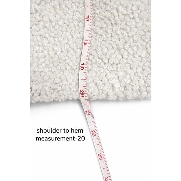 ZARA Ivory Sherpa Teddy Crop Sweatshirt Medium Fuzzy Popcorn Fleece Cozy Chic - Picture 8 of 10